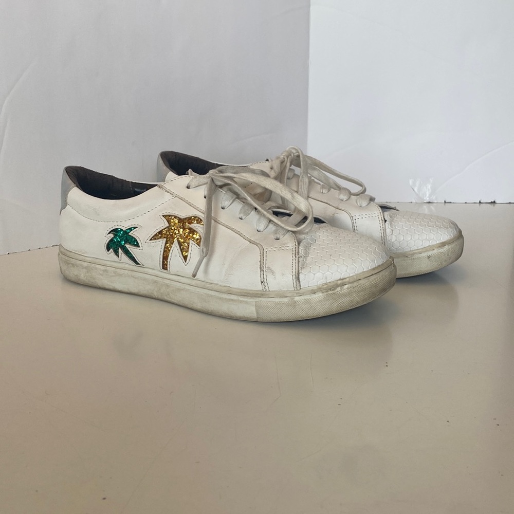 Circus by Sam Edelman White Vanellope Palm Tree Sneakers (Size 9.5)